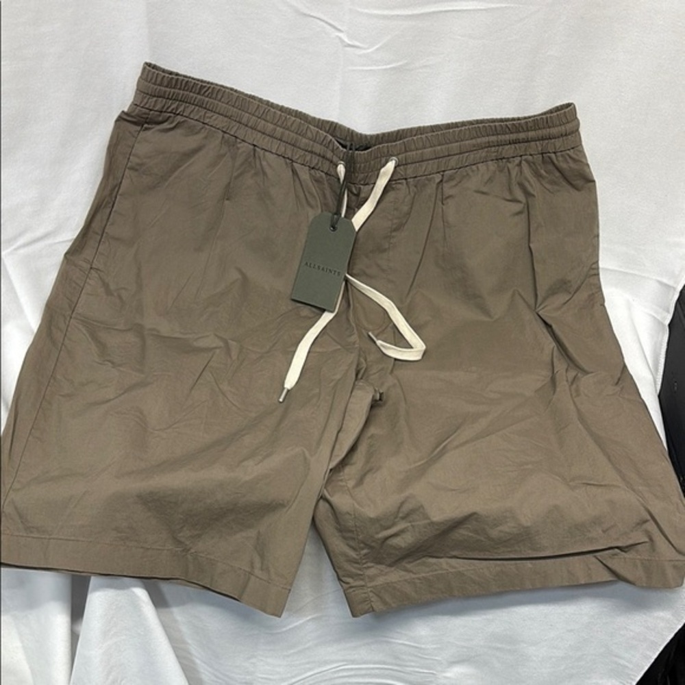 All Saints Canta shorts 100 % cotton with pockets stretch tie waist size 34